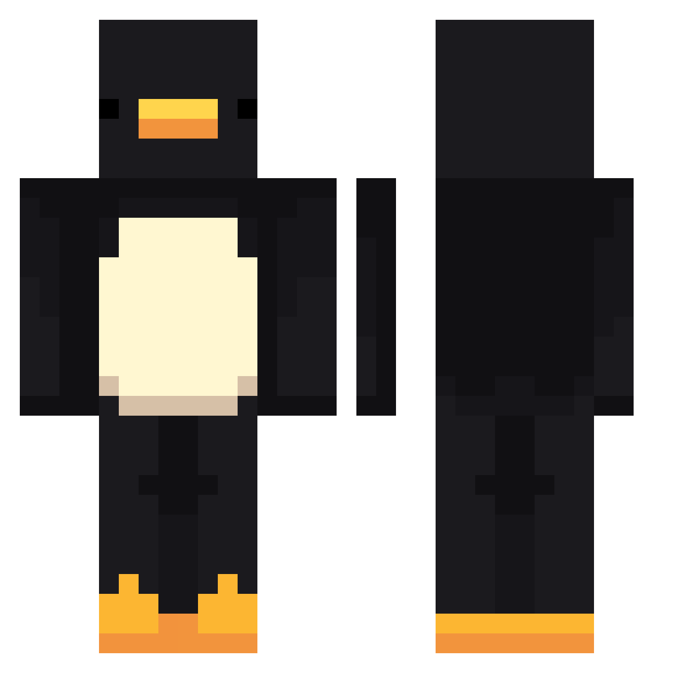 Tob3atz Minecraft skin, front and back view