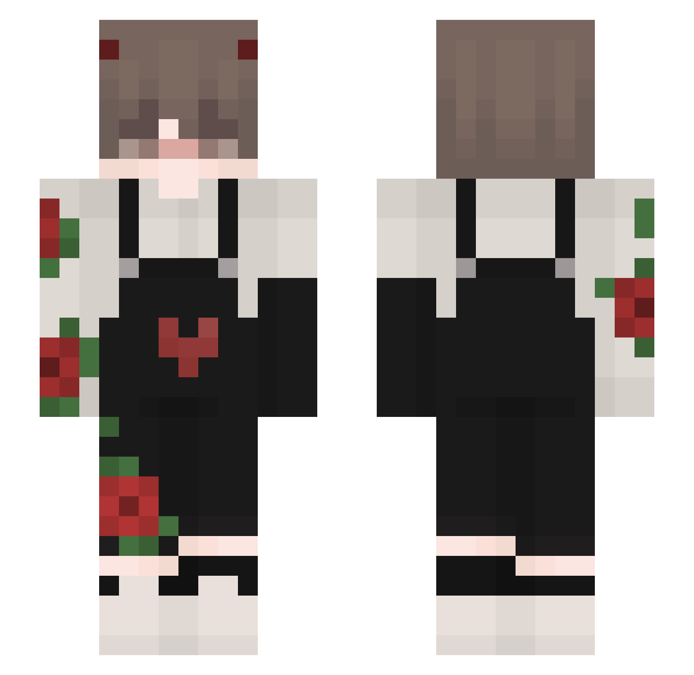 RosesWithAstral Minecraft skin, front and back view