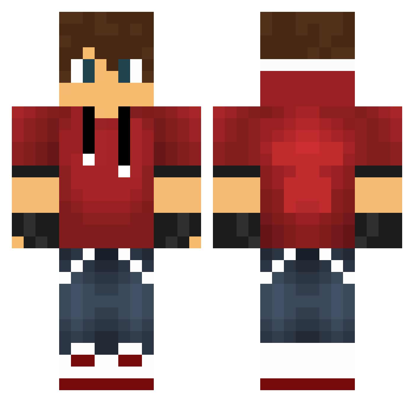 Whiskered Minecraft skin, front and back view