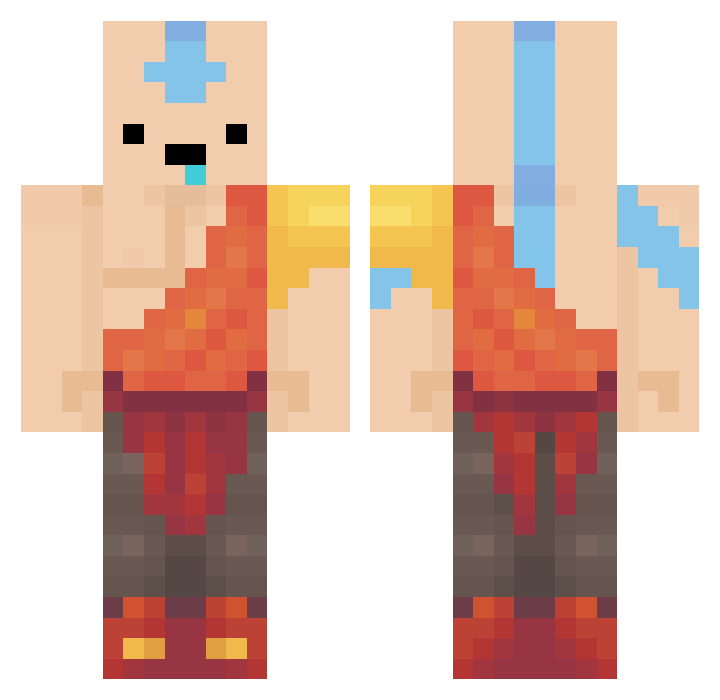Th1c_ Minecraft skin, front and back view