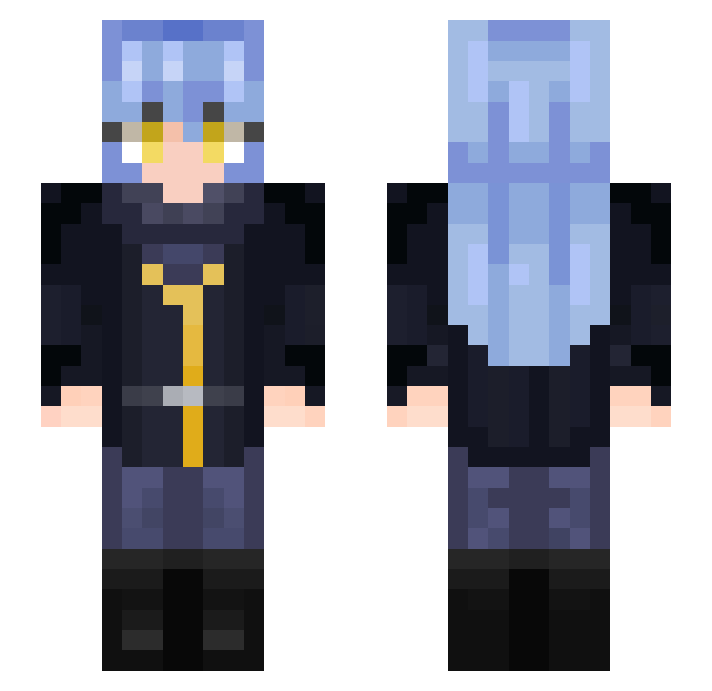 monuaaa Minecraft skin, front and back view