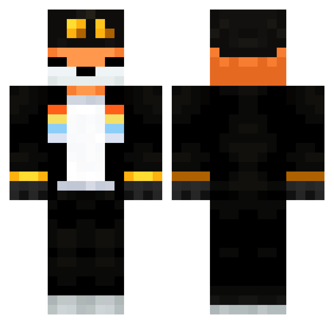 Fundy Minecraft skin, front and back view