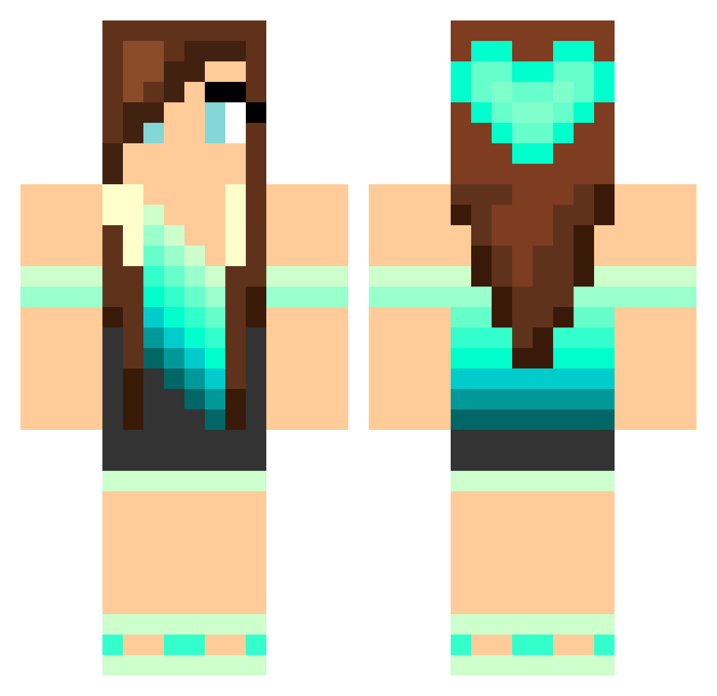 Alison Minecraft skin, front and back view