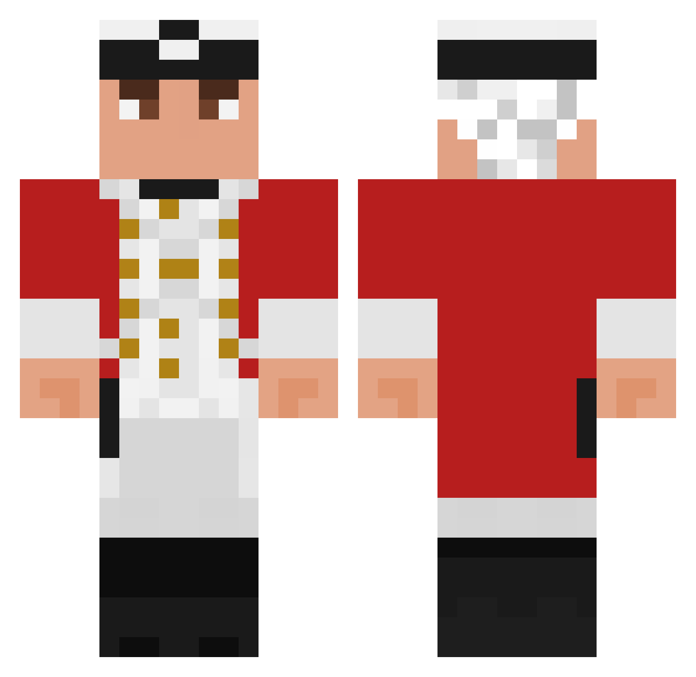 pysznykot Minecraft skin, front and back view