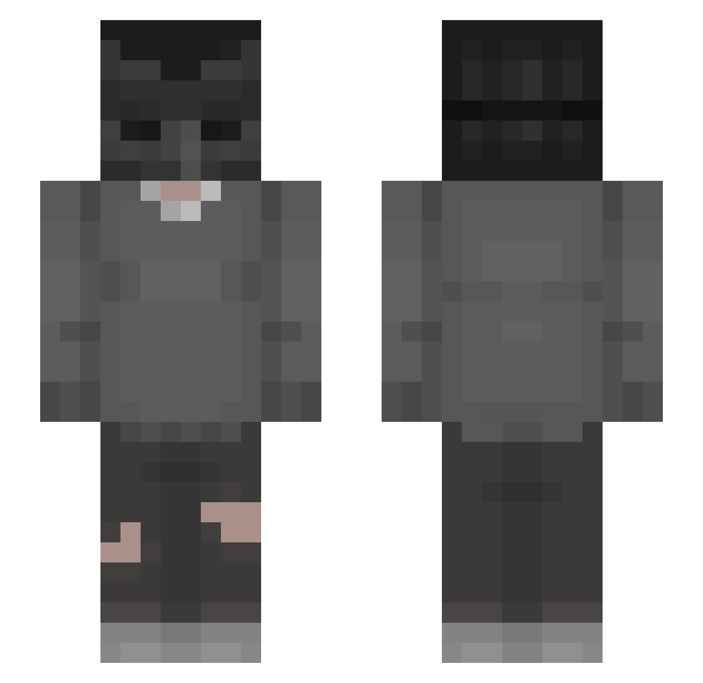 XenoWrath Minecraft skin, front and back view
