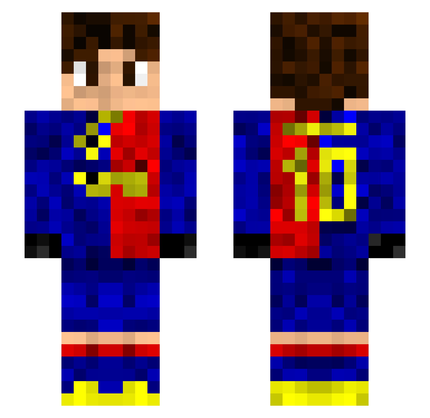 mglaiz Minecraft skin, front and back view