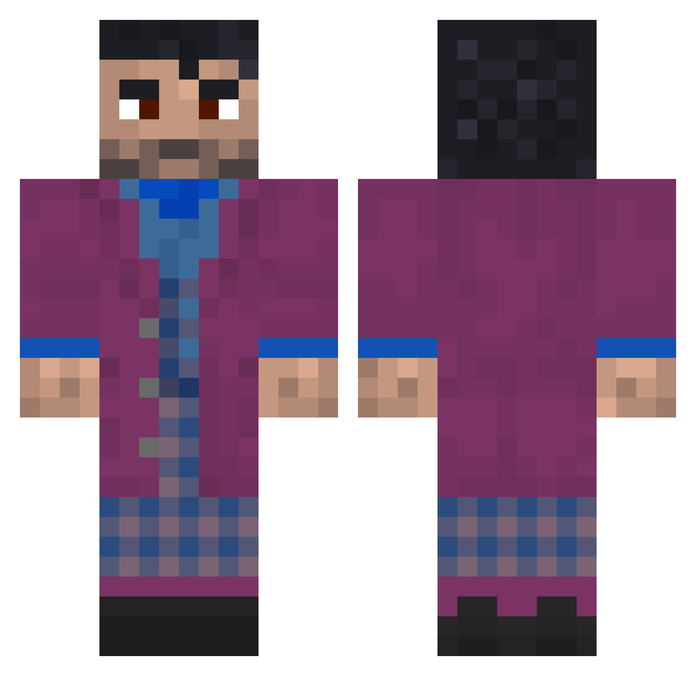 Chief8407 Minecraft skin, front and back view