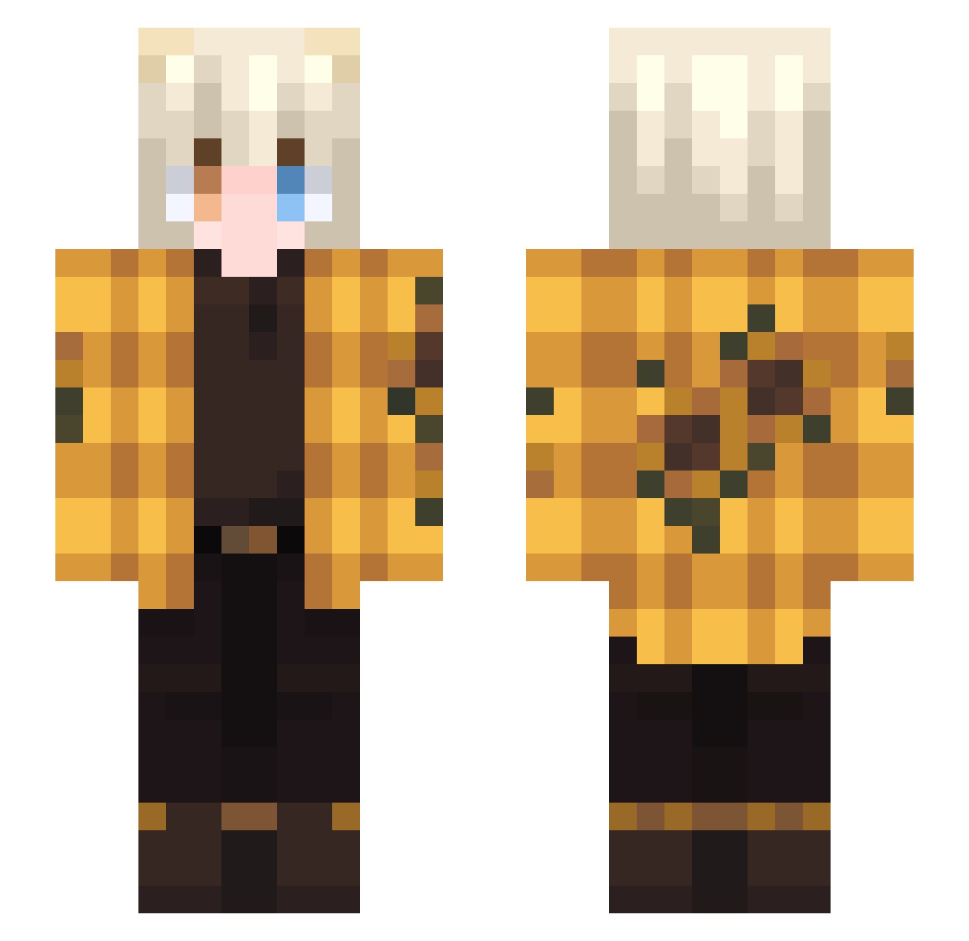 Aoha_Insania Minecraft skin, front and back view