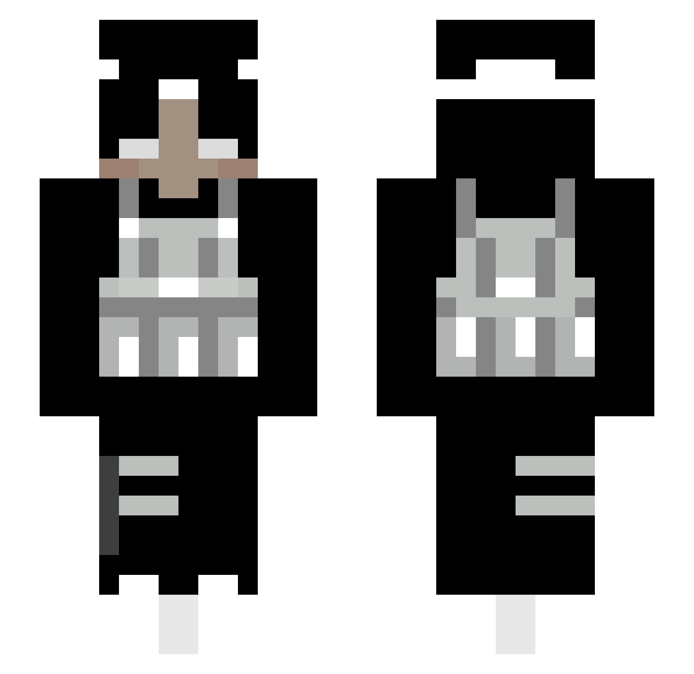 Olbaap Minecraft skin, front and back view