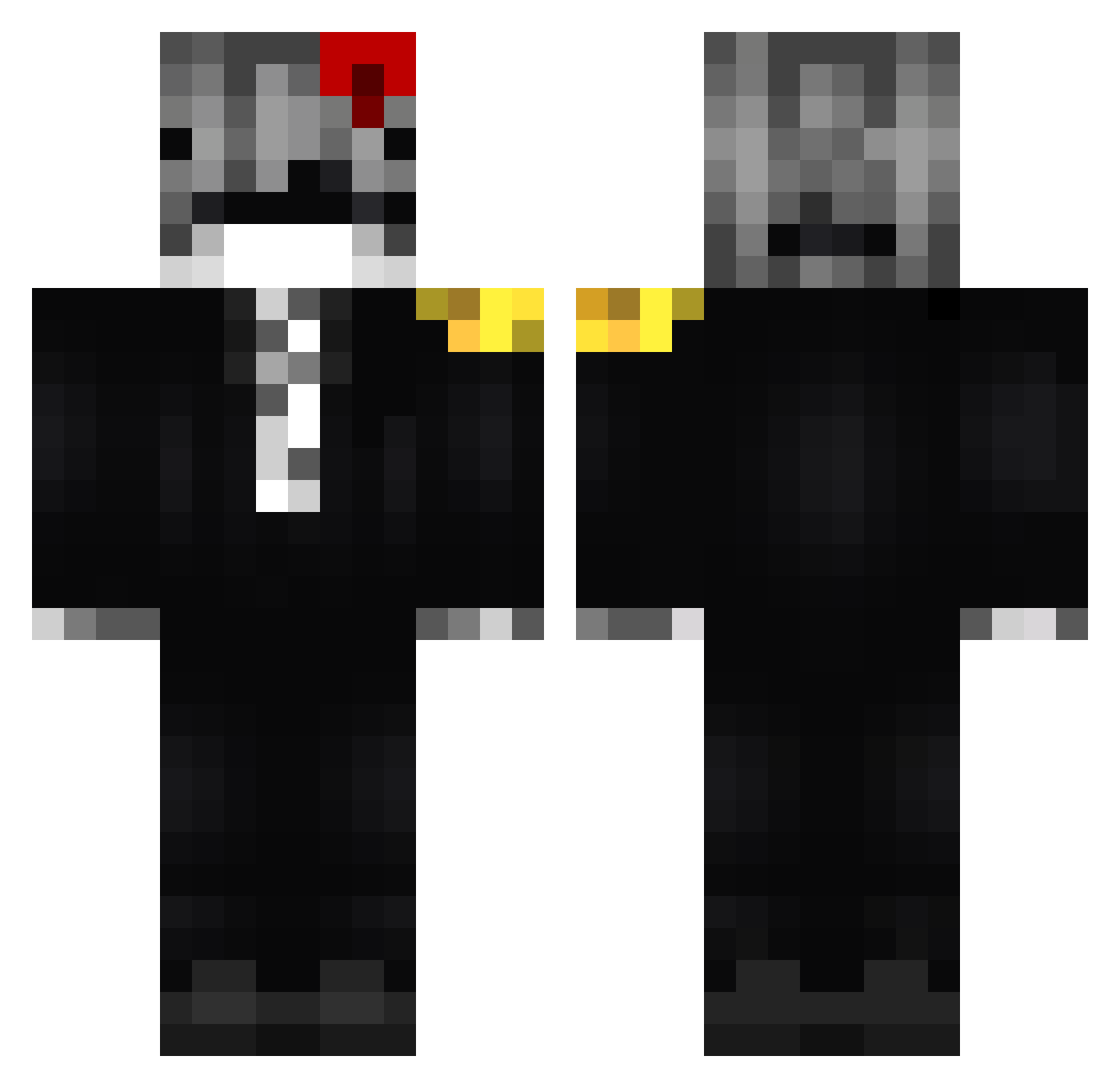 SpxceDolphin Minecraft skin, front and back view