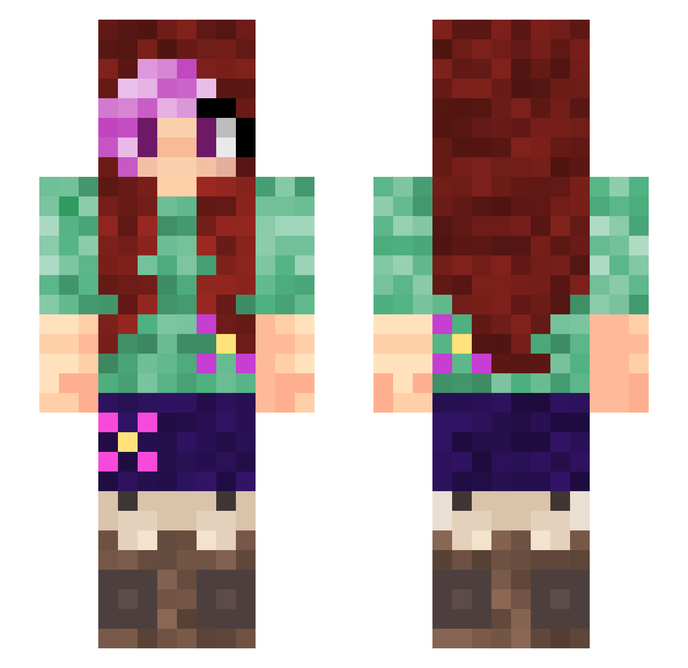 TheAbstractPearl Minecraft skin, front and back view