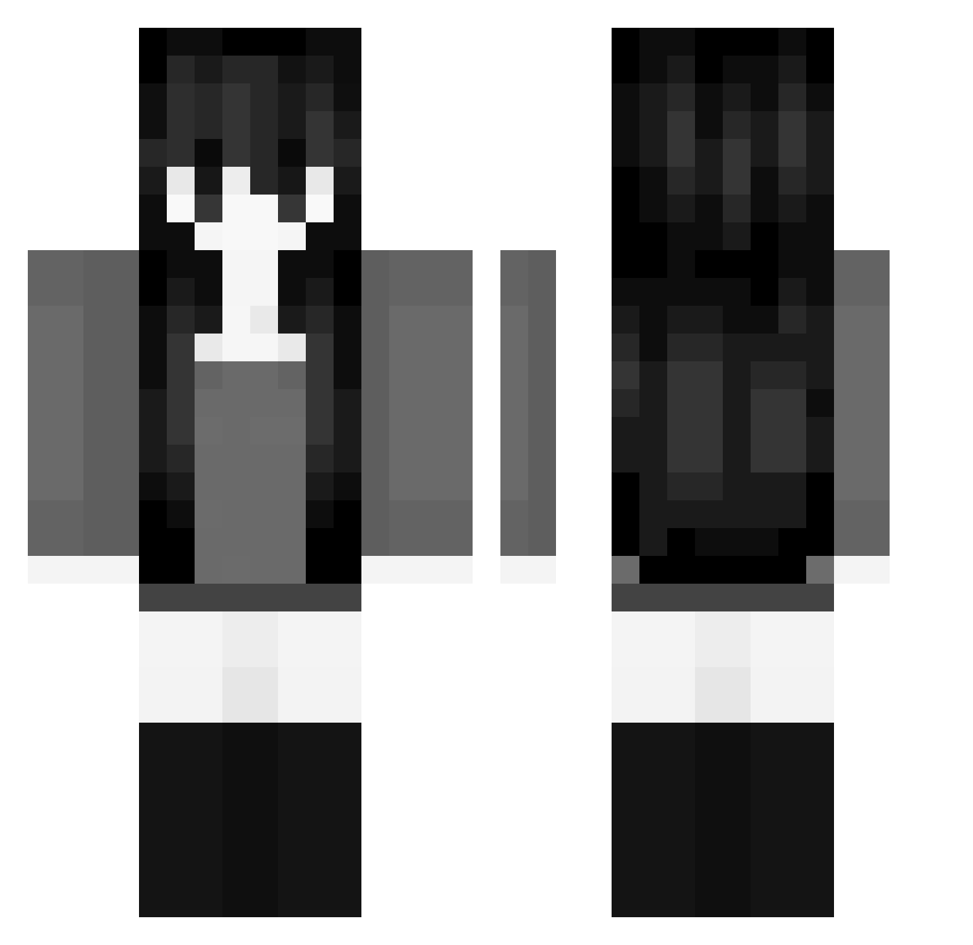TierlistEvader33 Minecraft skin, front and back view