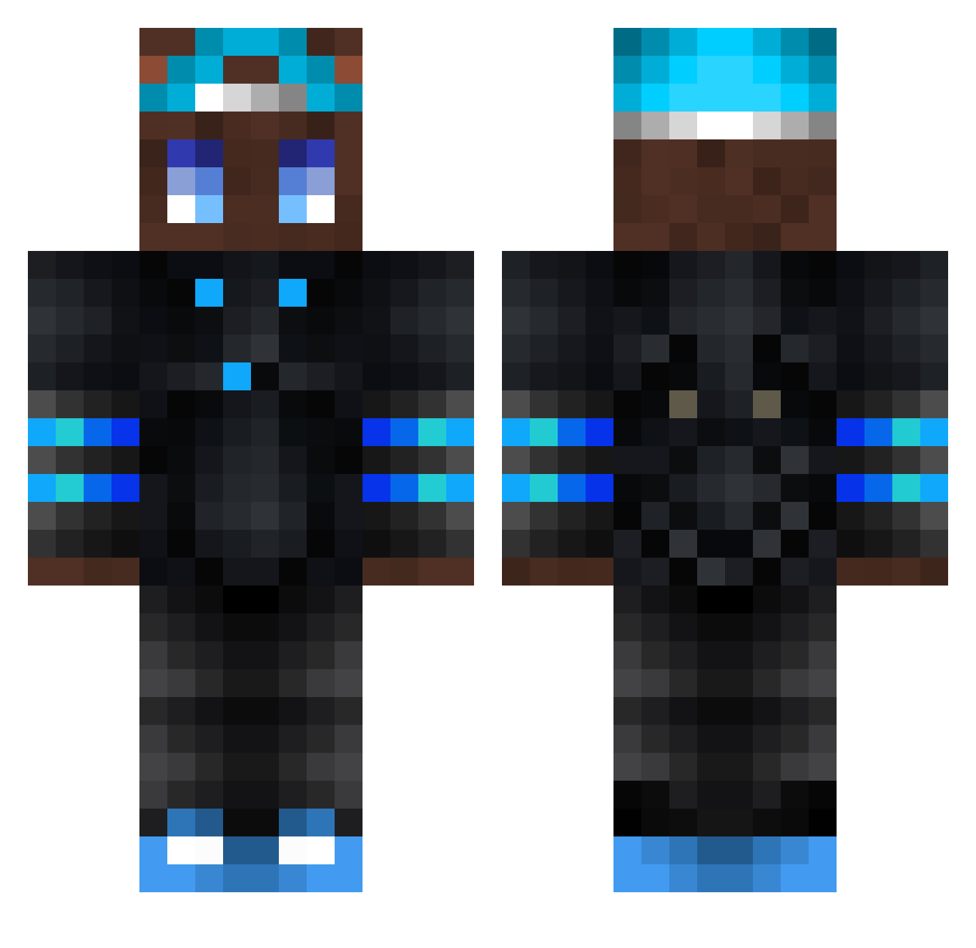 TobiasHusky Minecraft skin, front and back view