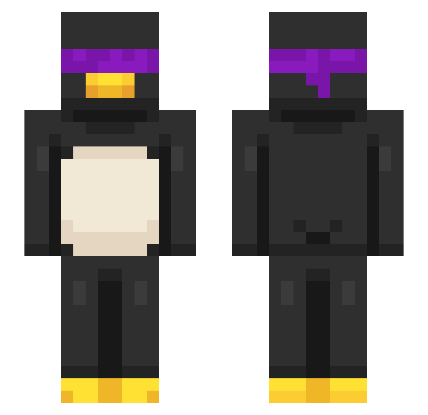 mikeydimes Minecraft skin, front and back view