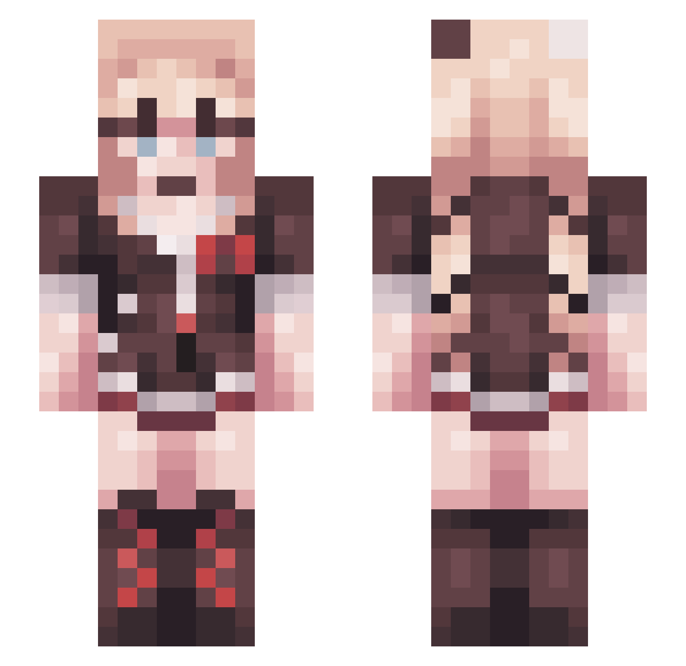shadbie Minecraft skin, front and back view