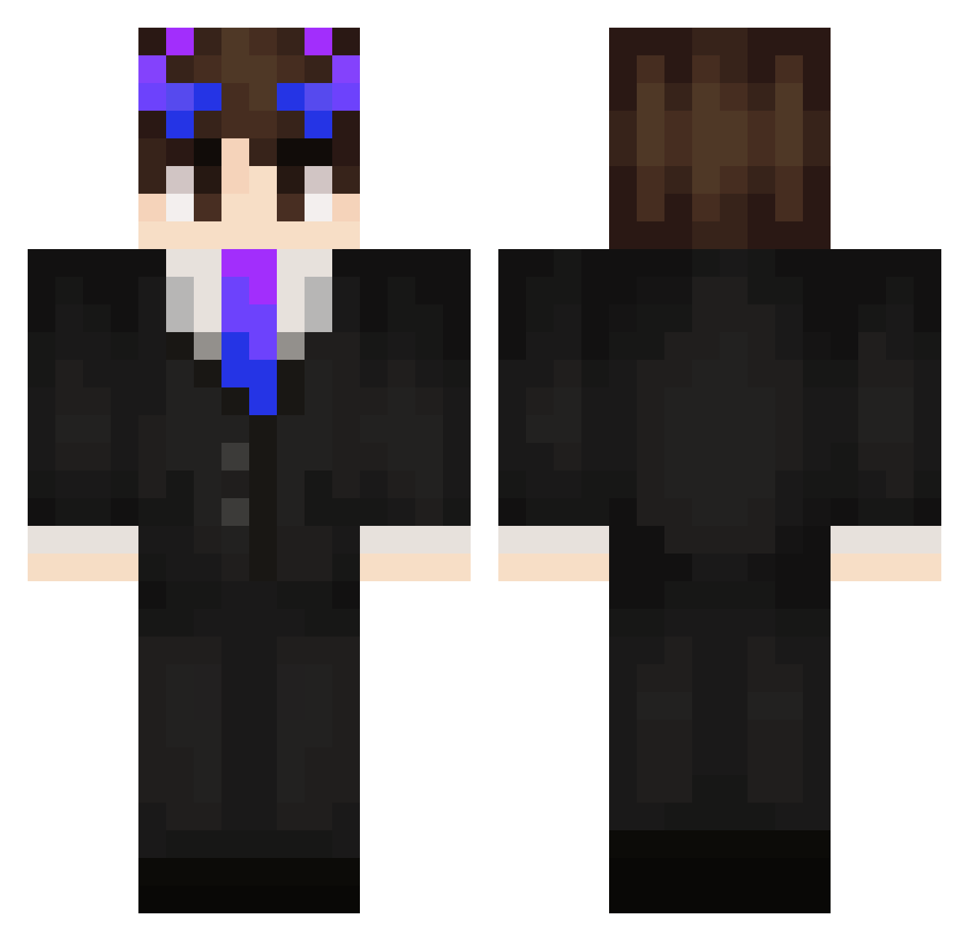Defen1 Minecraft skin, front and back view