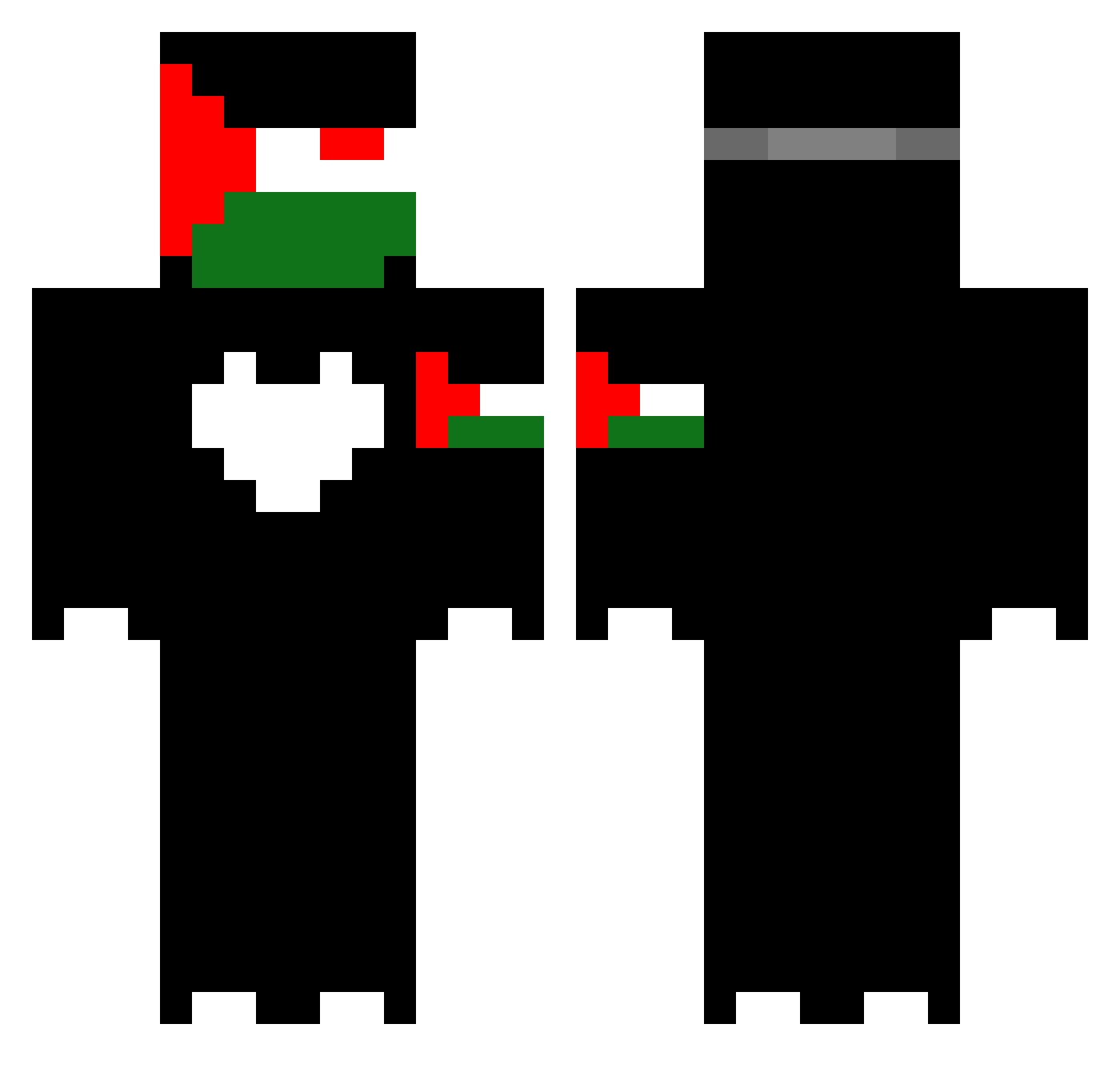 Moemjs Minecraft skin, front and back view