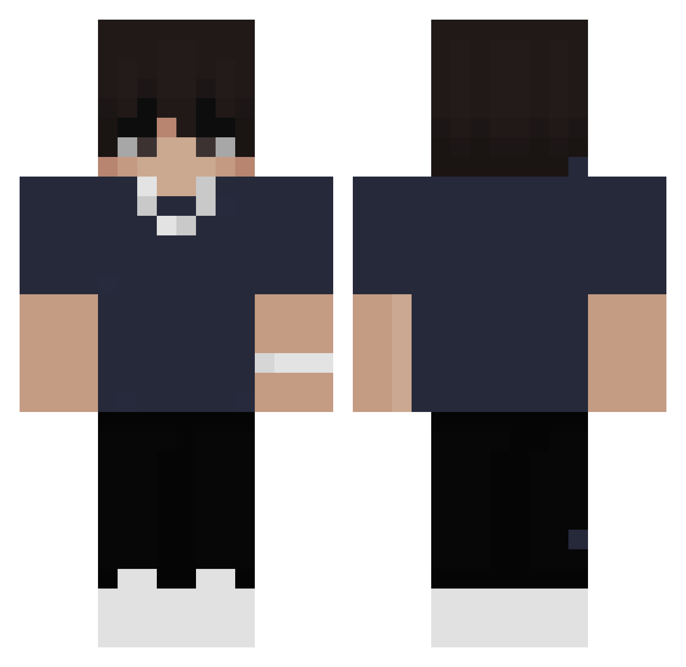 Sachinisdabest Minecraft skin, front and back view