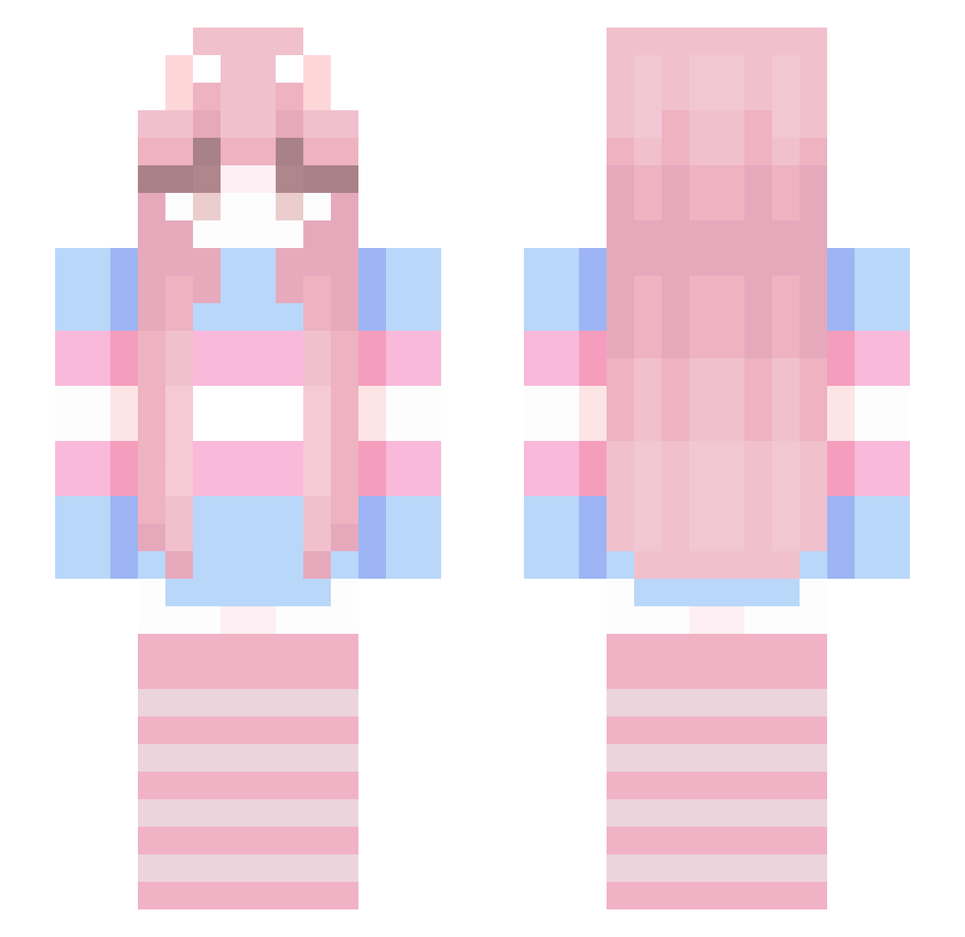 PythonNino Minecraft skin, front and back view