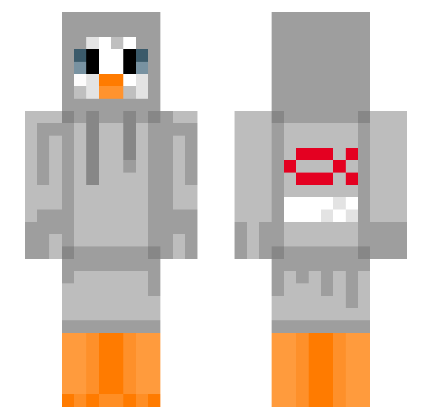 PauBru Minecraft skin, front and back view