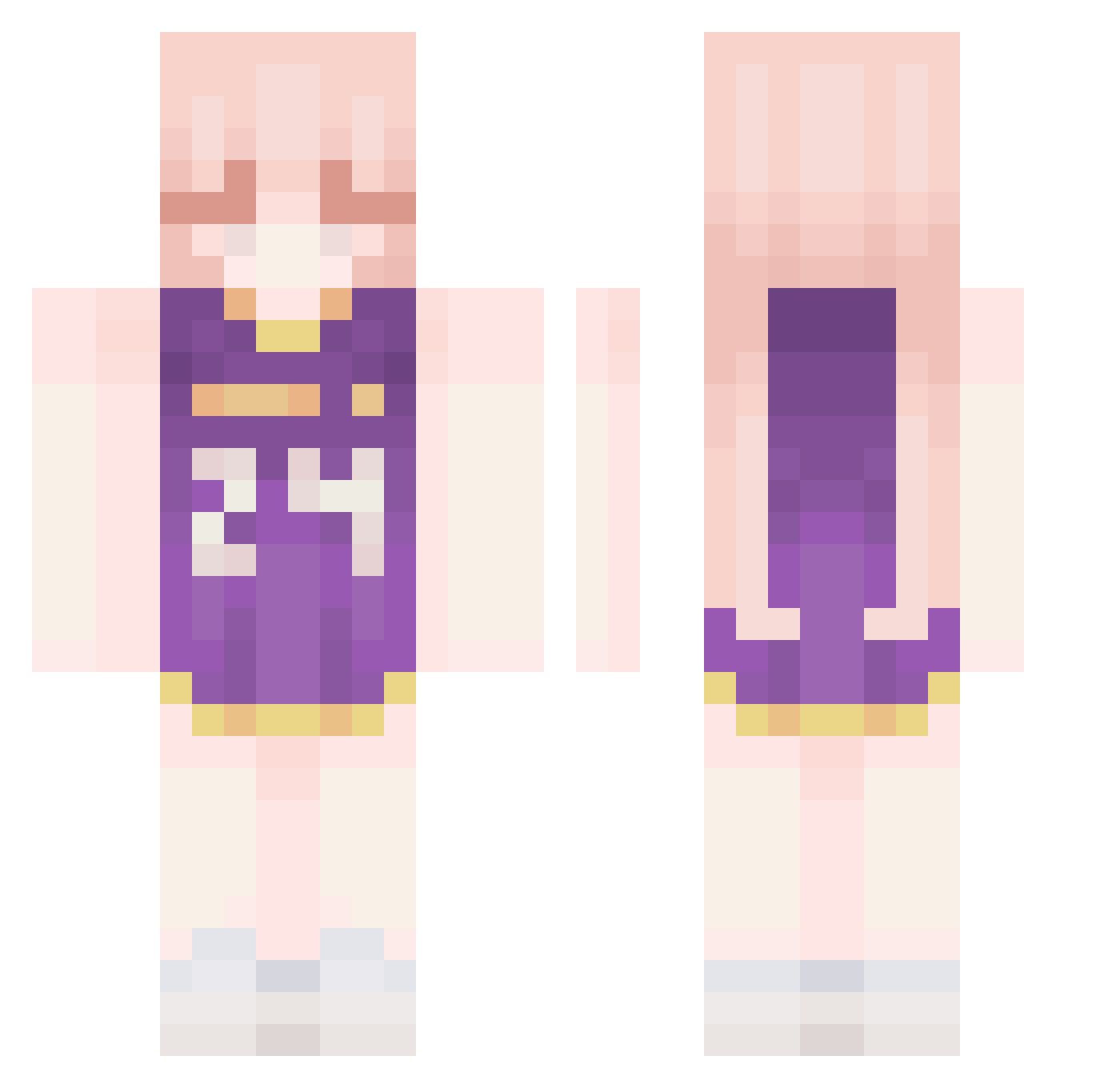 yuz1on Minecraft skin, front and back view