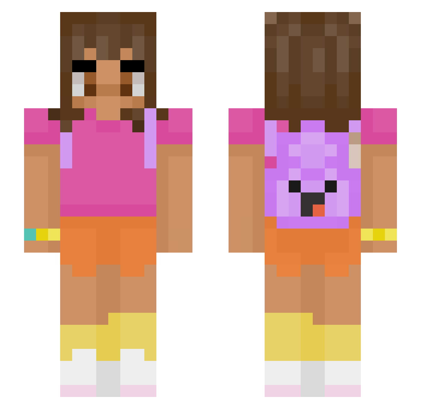 YereFlinch Minecraft skin, front and back view