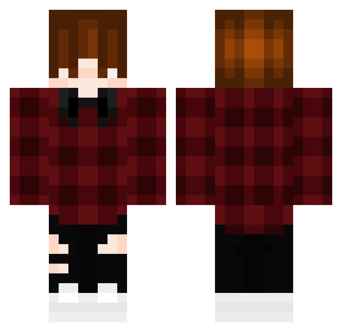Snej12 Minecraft skin, front and back view