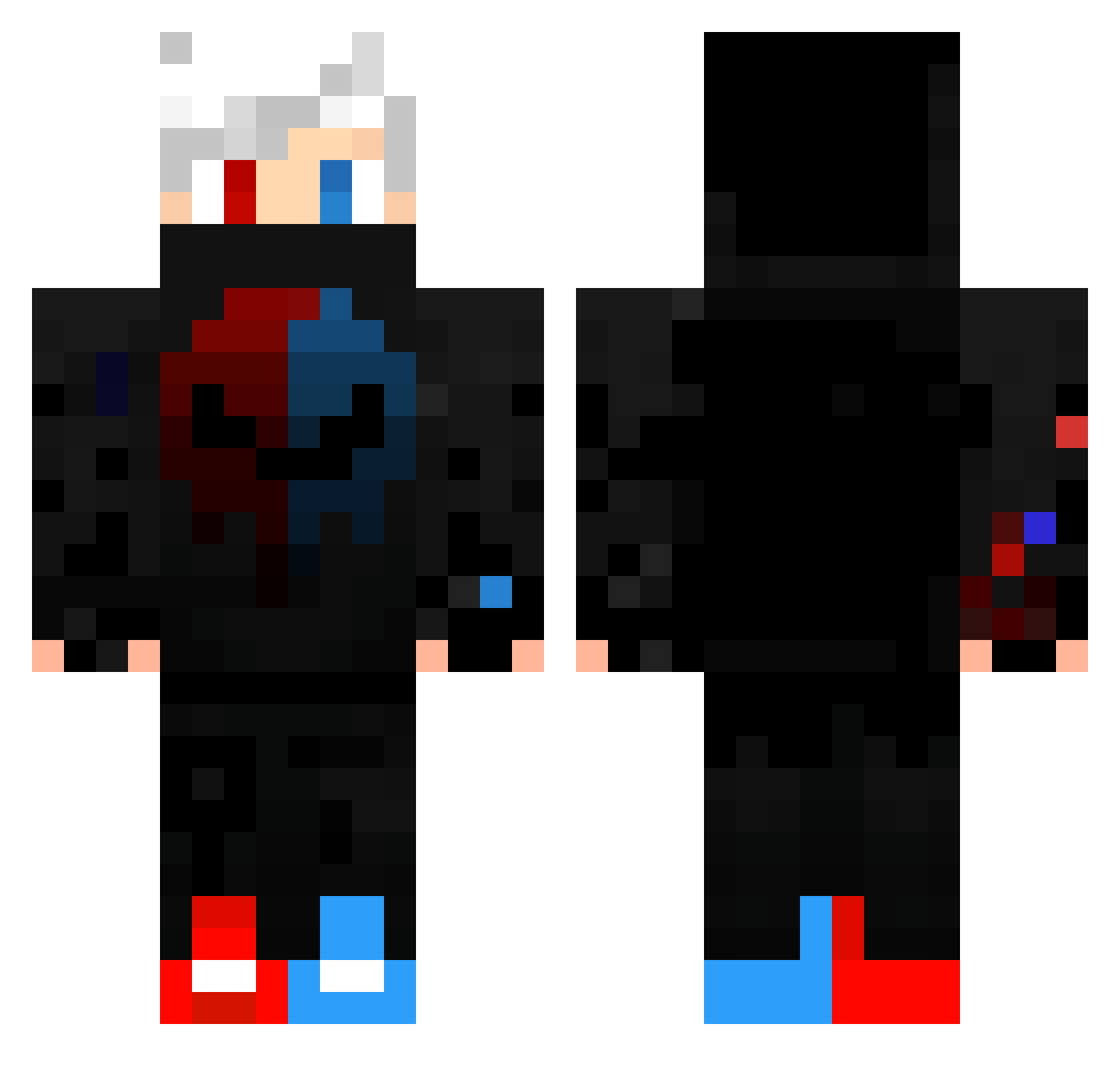 SamBretIsCool Minecraft skin, front and back view