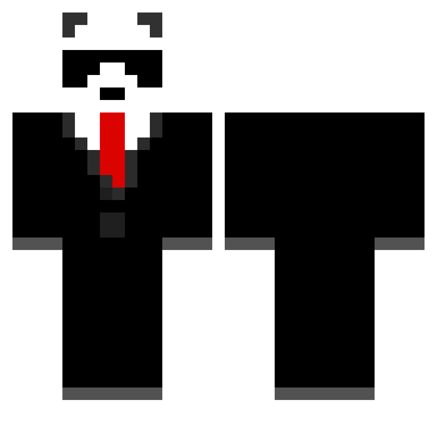 xSrTover_ Minecraft skin, front and back view
