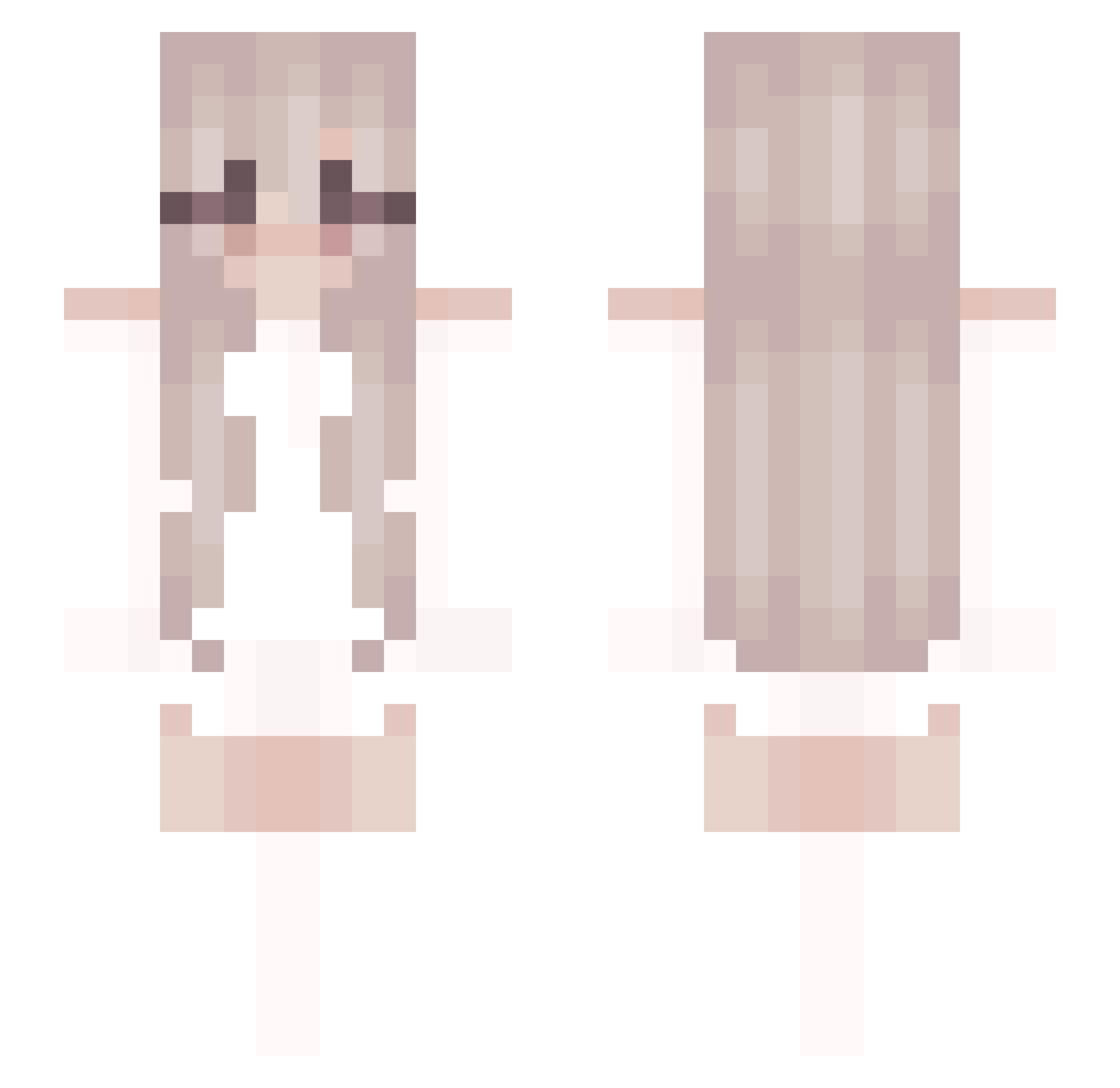 playdatetoyou Minecraft skin, front and back view