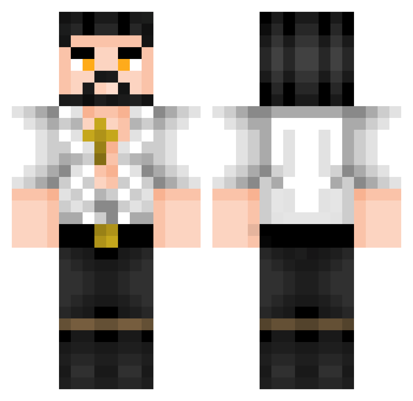 MewRiolu Minecraft skin, front and back view