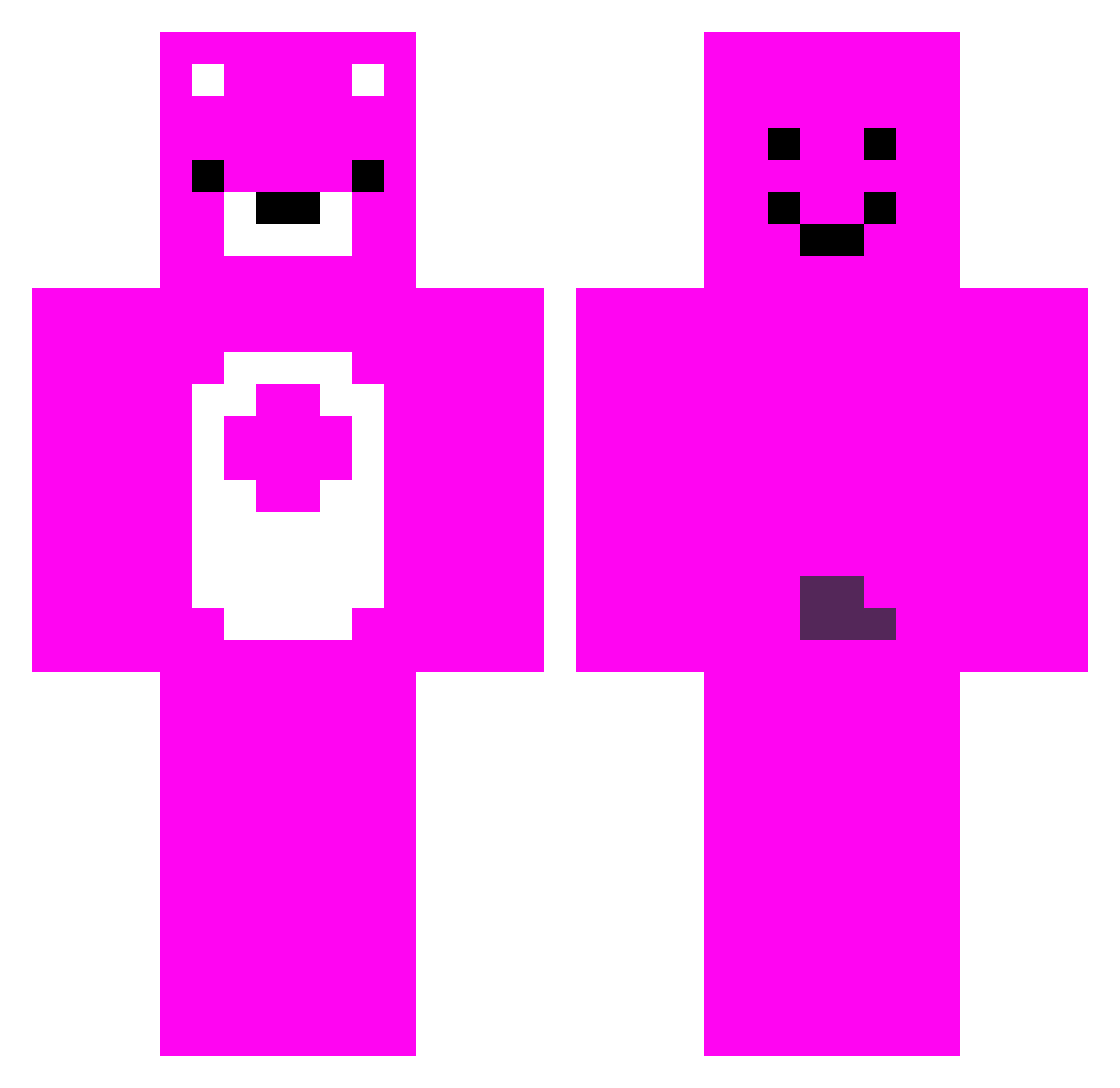 Storm Minecraft skin, front and back view