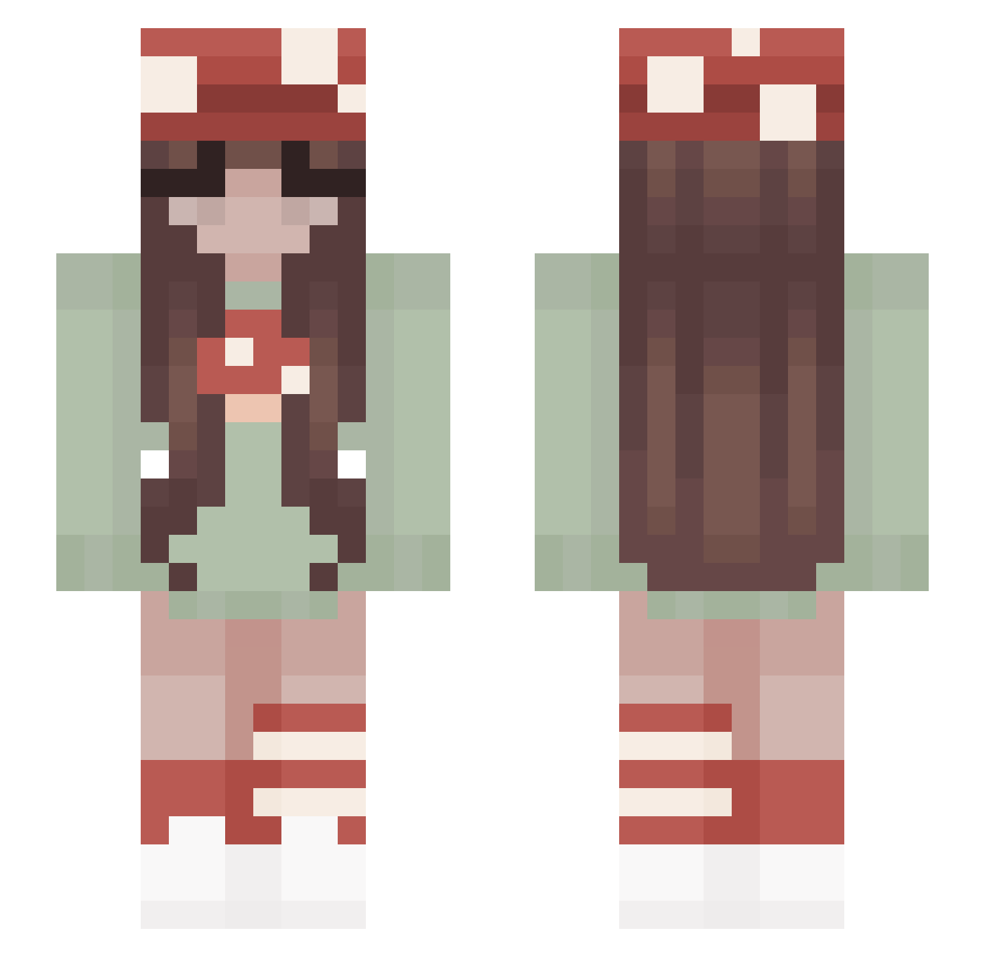 Grog_GirlFrog Minecraft skin, front and back view