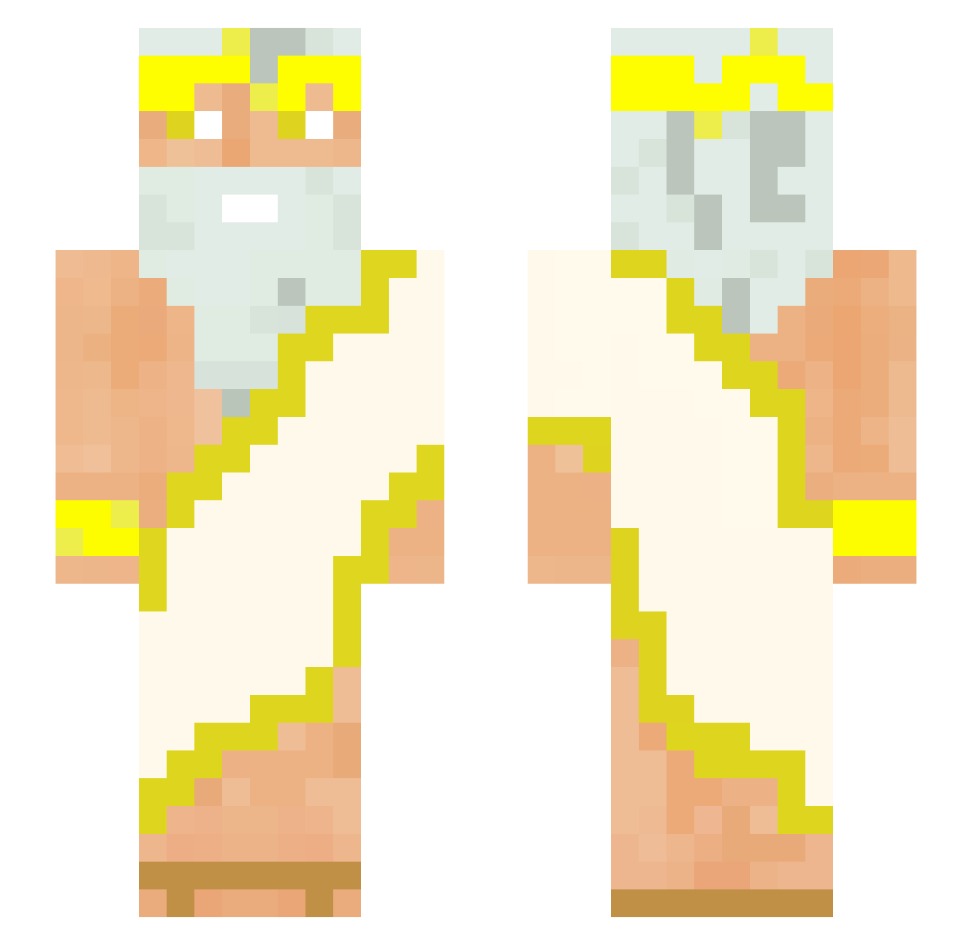 evangelic Minecraft skin, front and back view