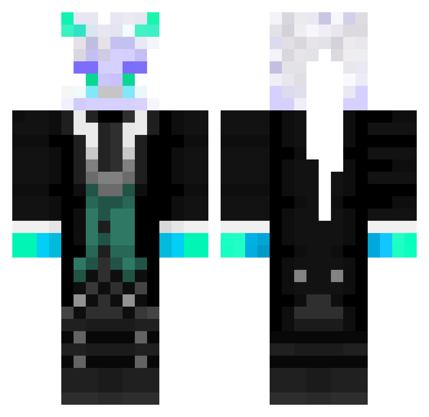 ShinjiHa Minecraft skin, front and back view