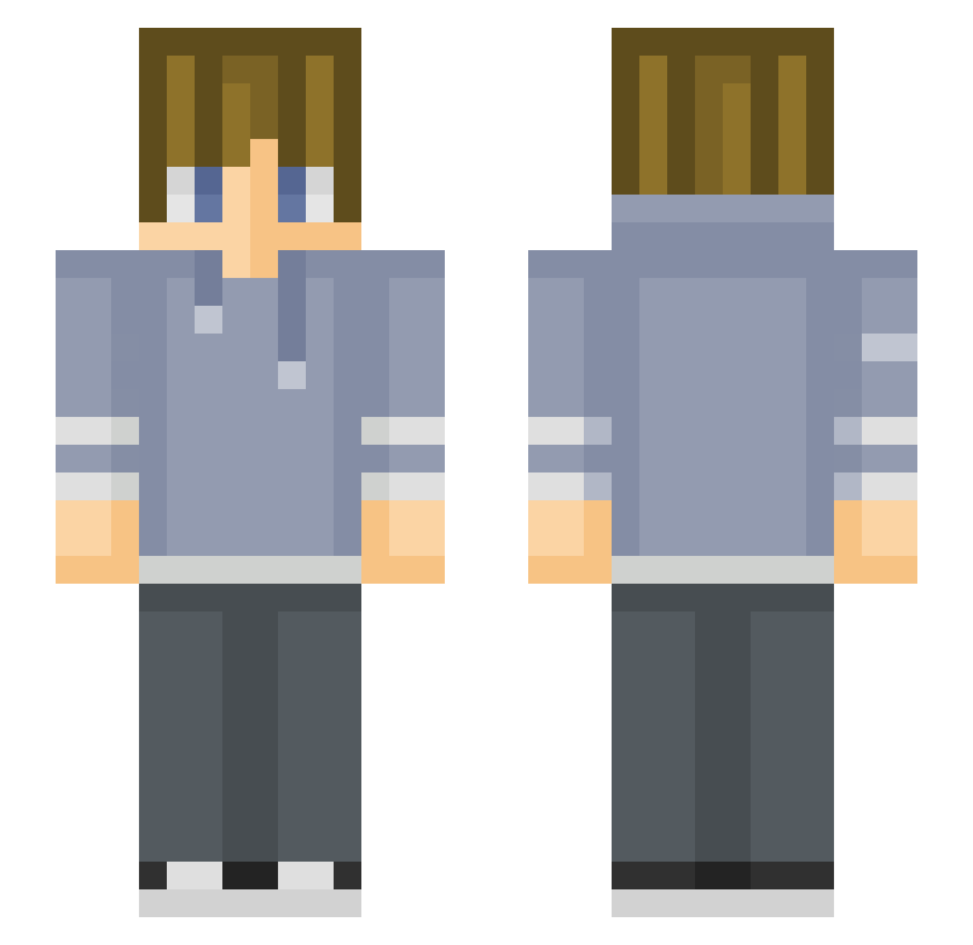 Scorny Minecraft skin, front and back view