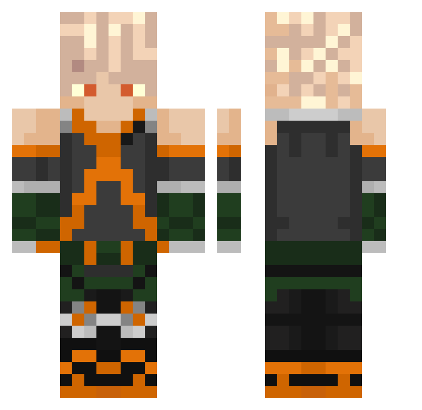 PeachPizza76526 Minecraft skin, front and back view