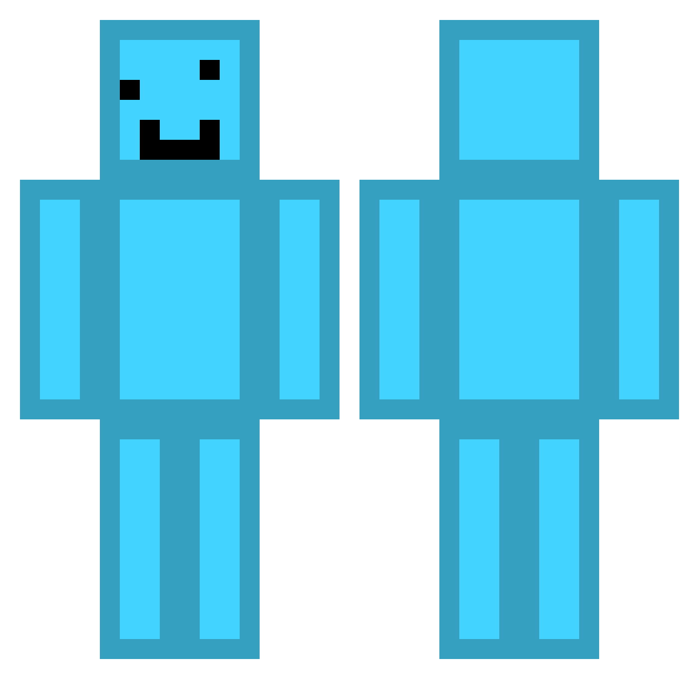 WiredExcalibu18 Minecraft skin, front and back view