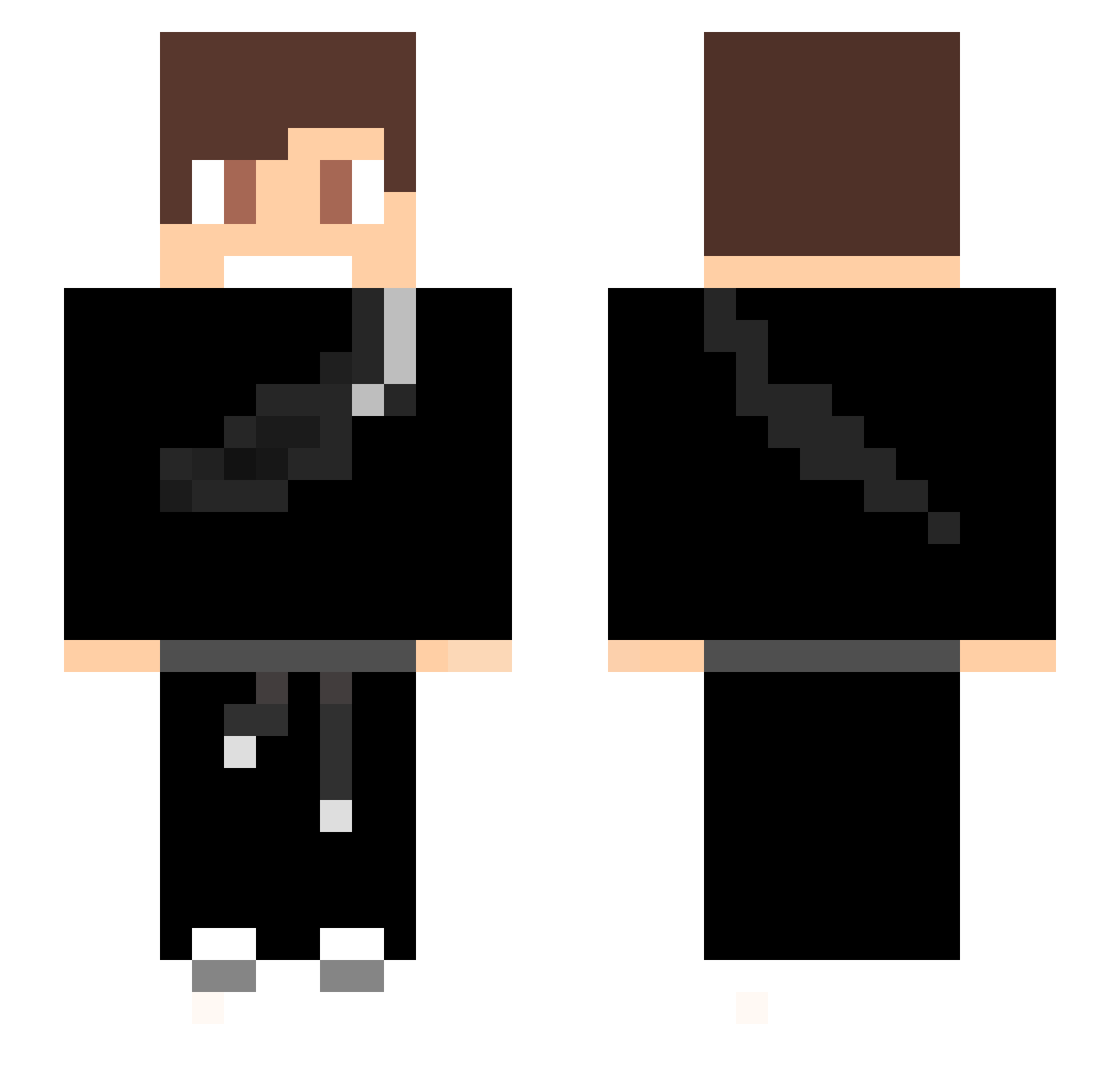 BlueBubby58 Minecraft skin, front and back view