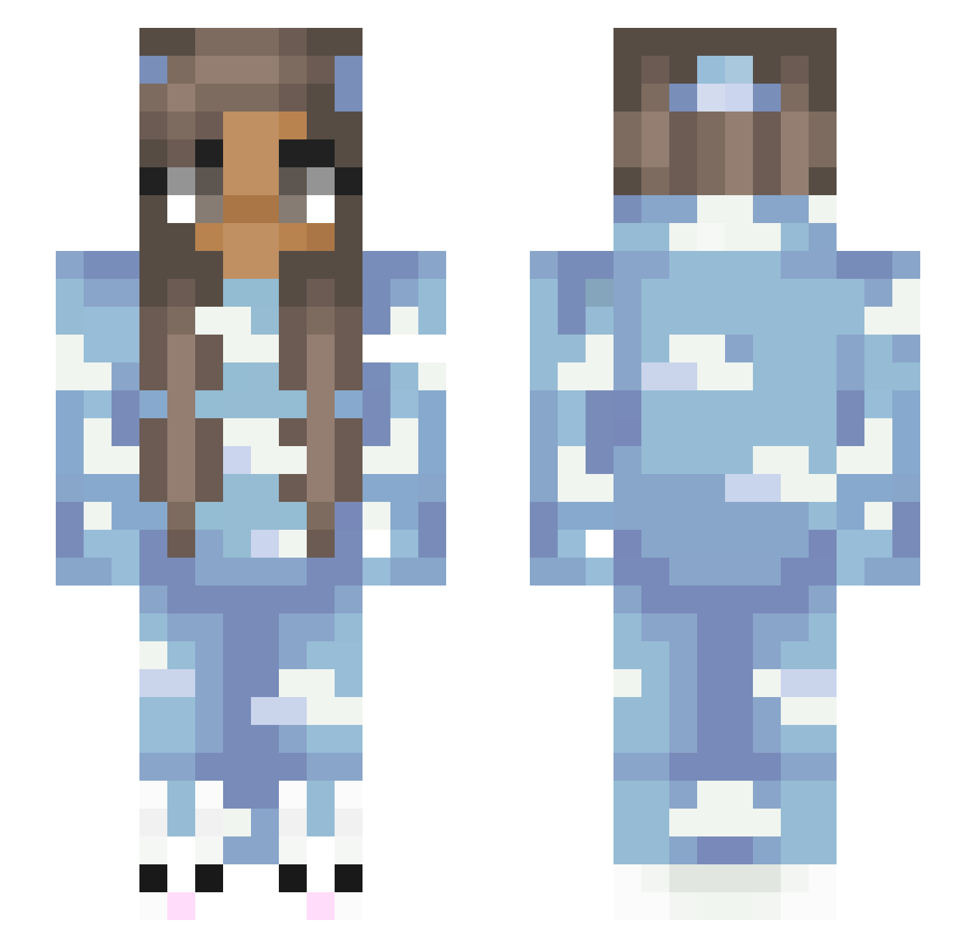 ThxWaRkk Minecraft skin, front and back view