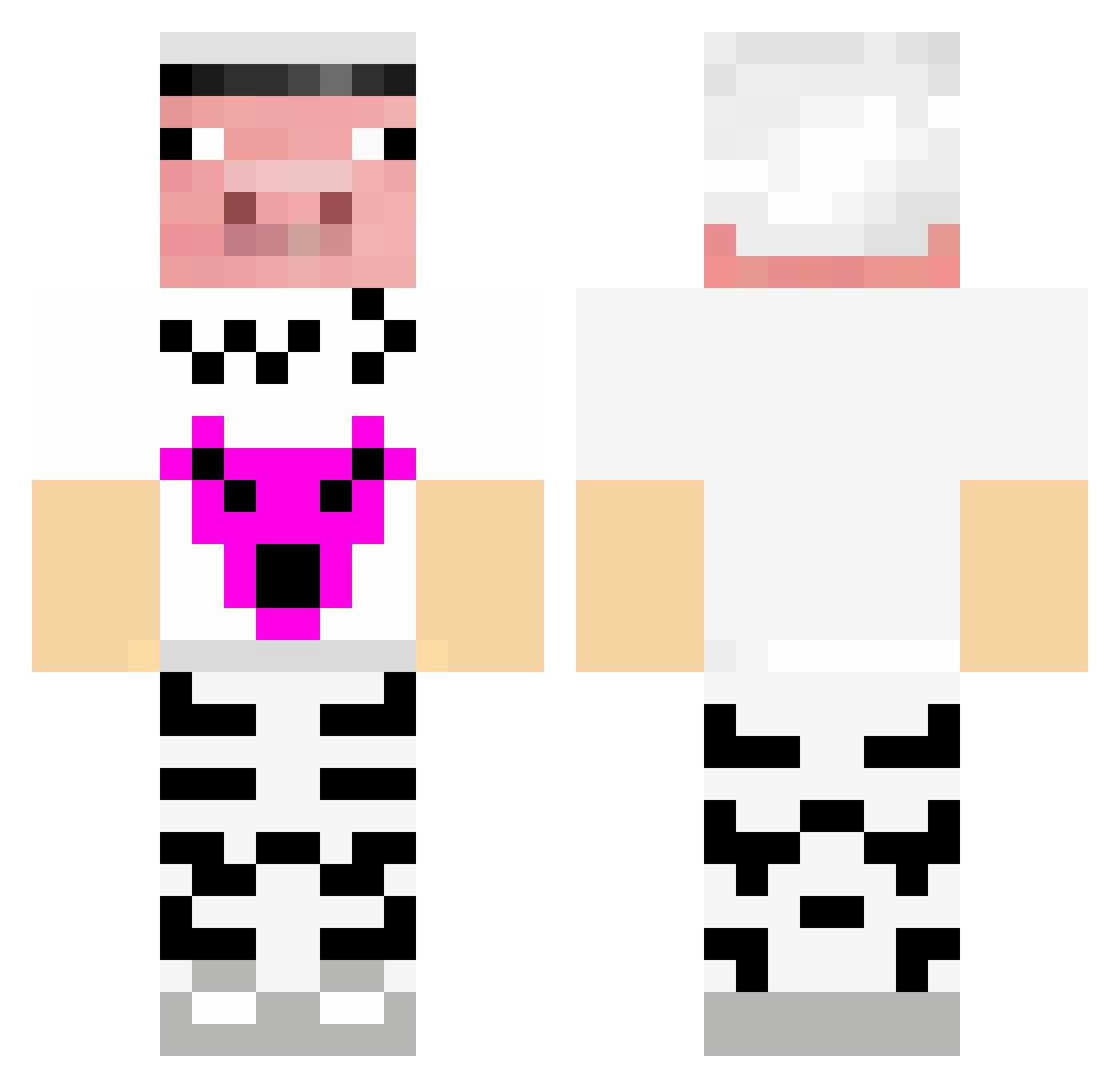 VeemoBot Minecraft skin, front and back view