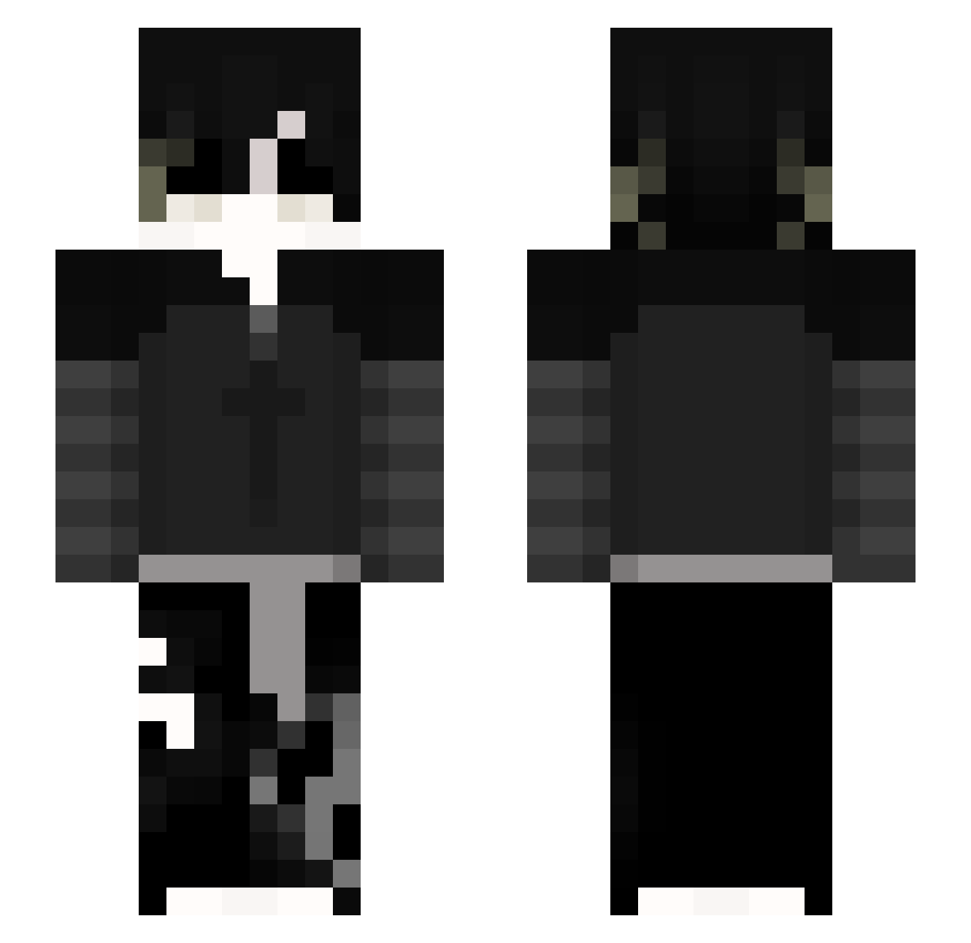 woscid Minecraft skin, front and back view