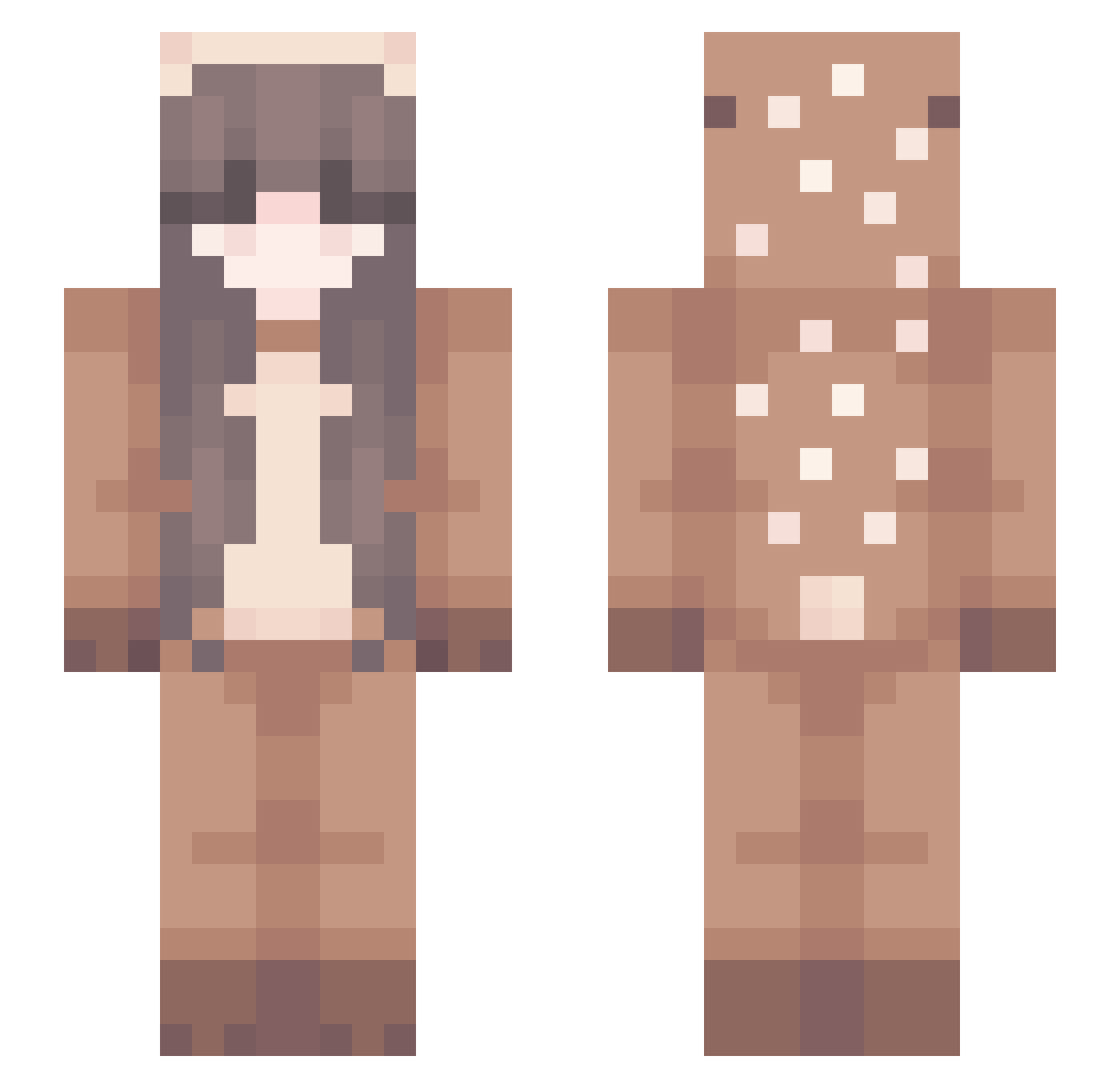 chamois Minecraft skin, front and back view