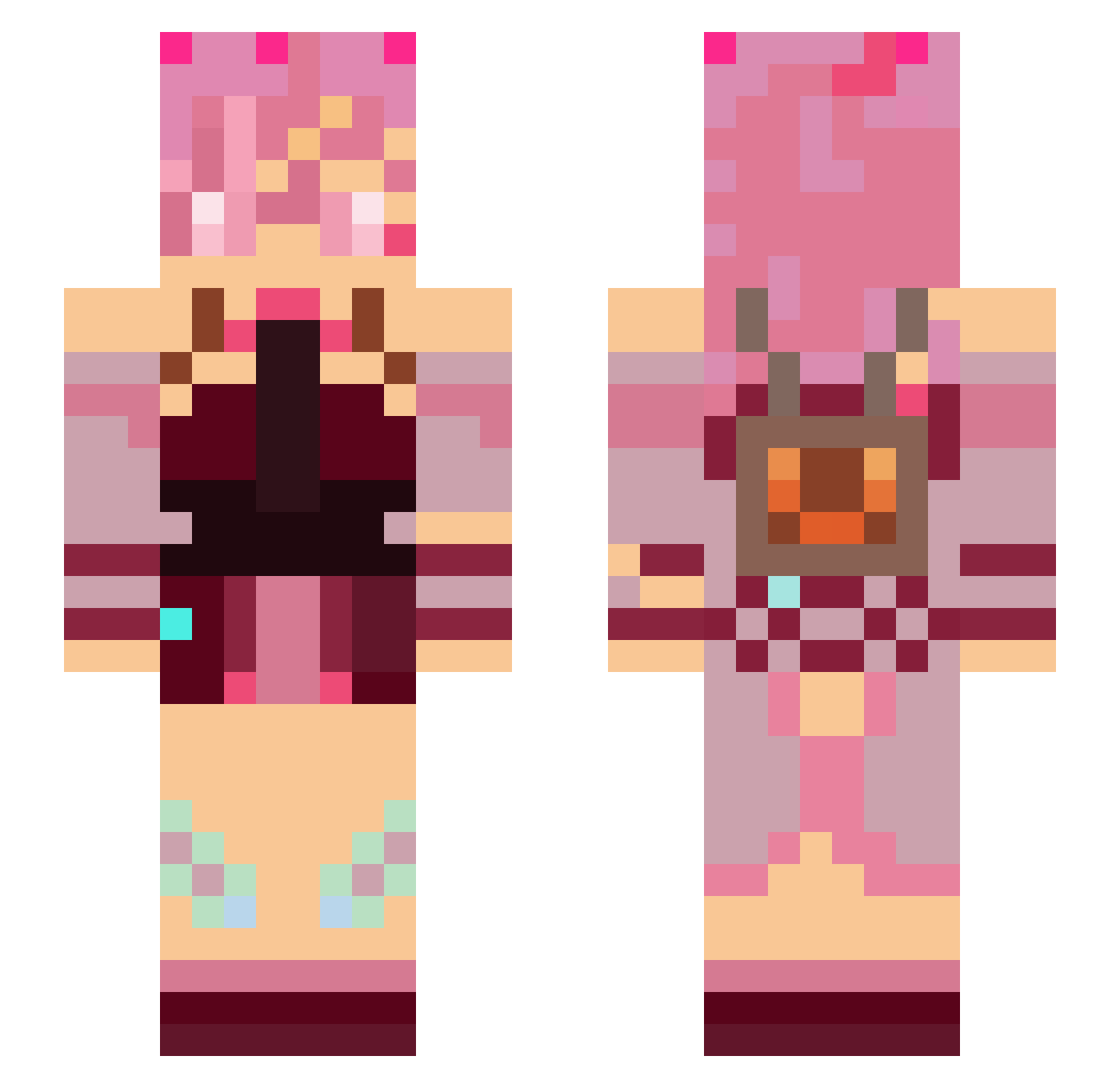 sparkonline Minecraft skin, front and back view