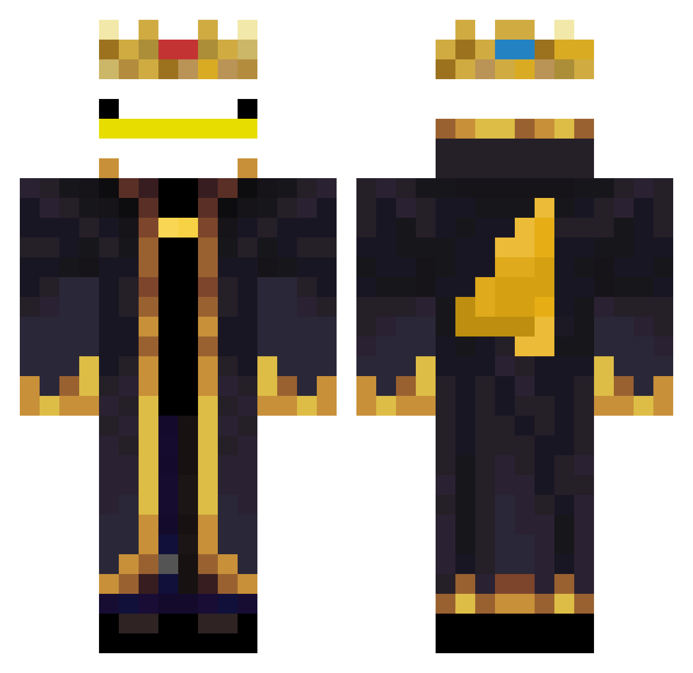 ProDorito Minecraft skin, front and back view