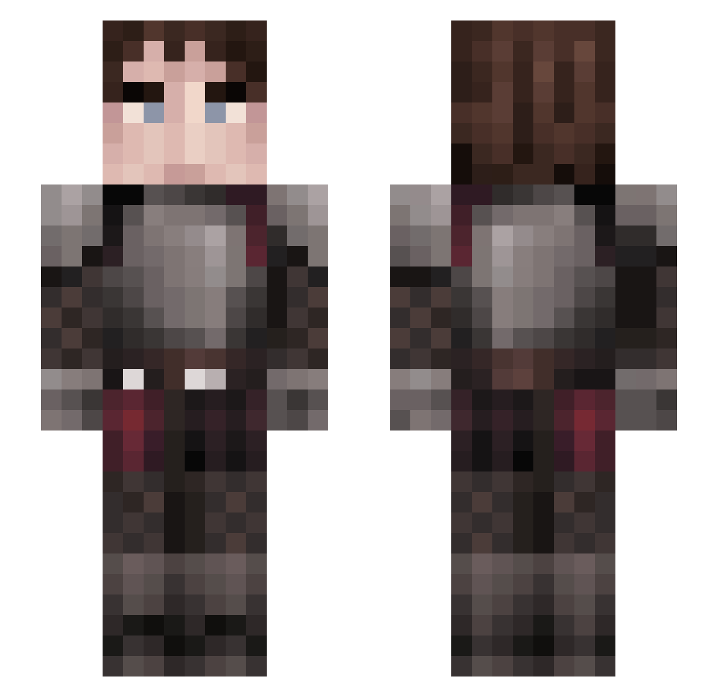 TheZerter Minecraft skin, front and back view