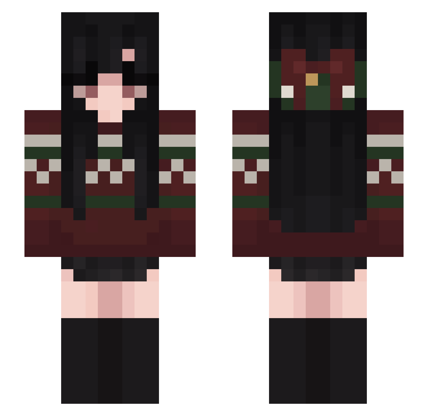 Fayina Minecraft skin, front and back view