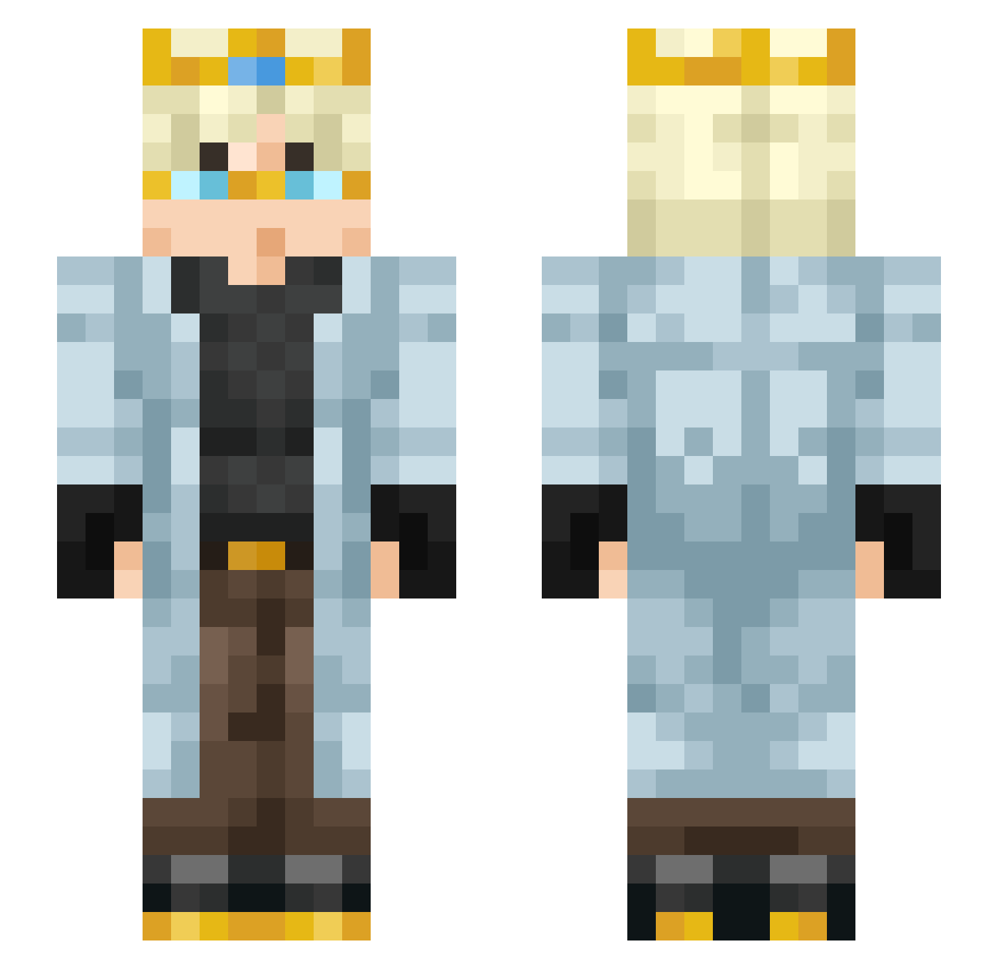 SA1L_DX Minecraft skin, front and back view