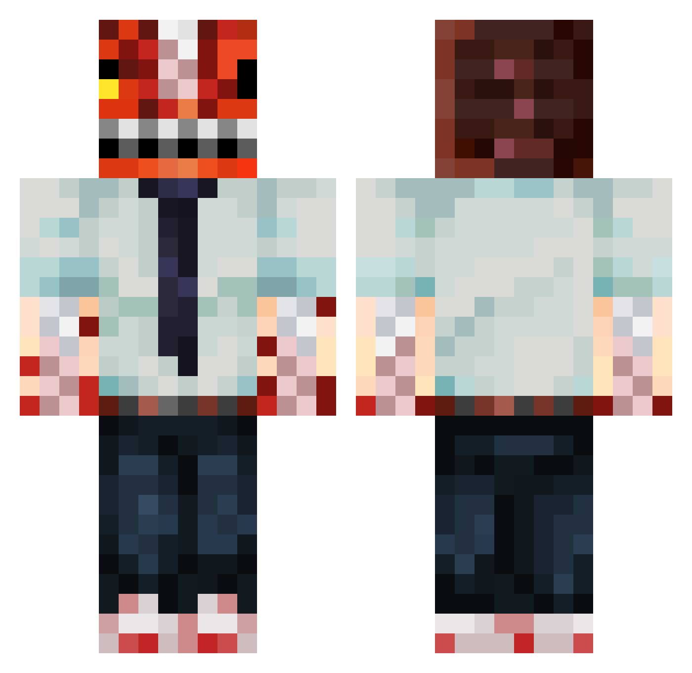 SirFrostyOG Minecraft skin, front and back view