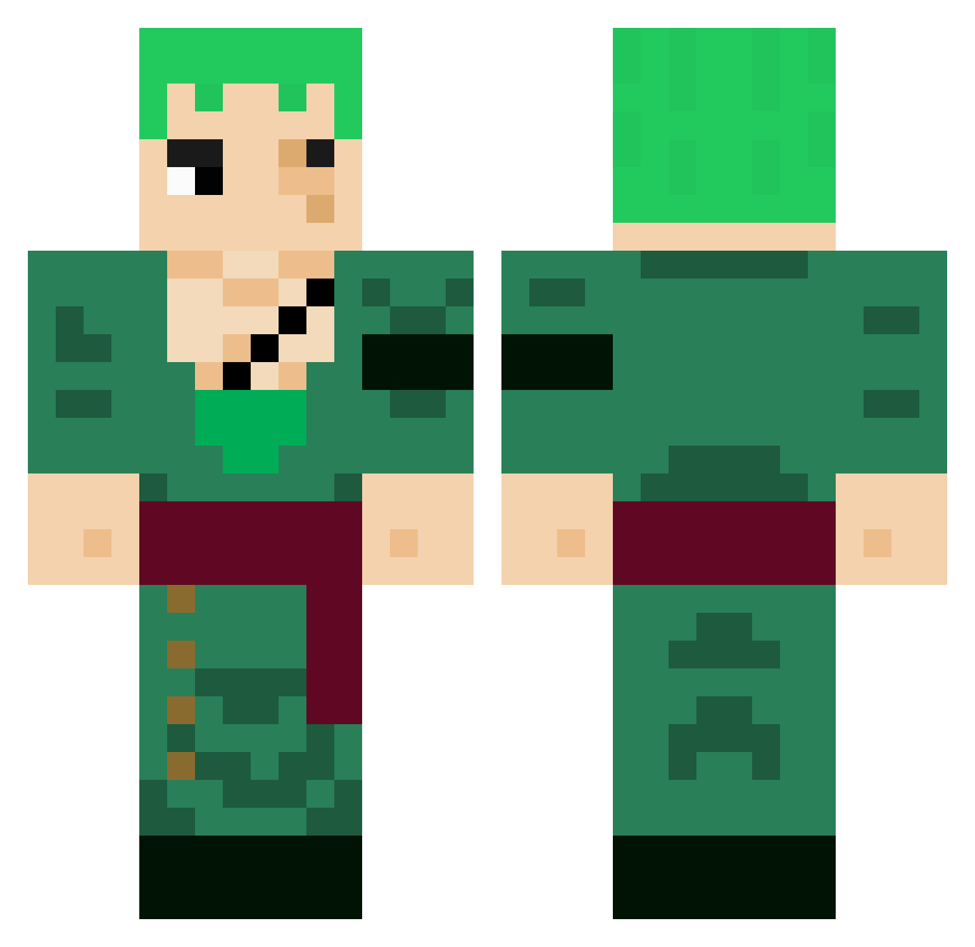 Casque Minecraft skin, front and back view